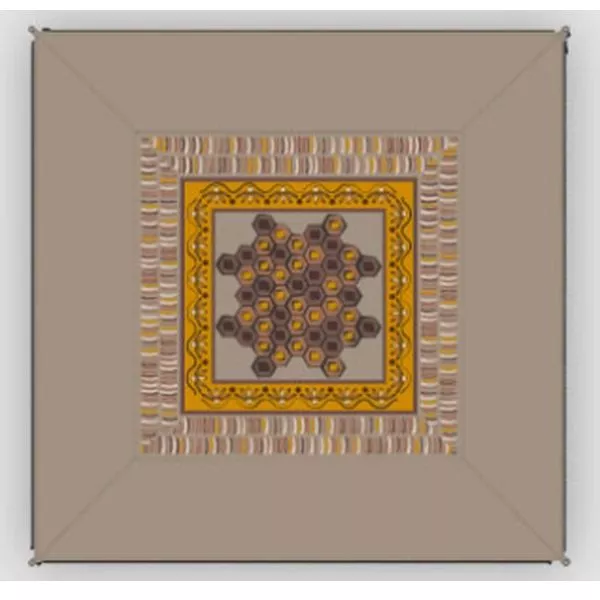 Verbindbarer Outdoorteppich Bent Zip-Carpet Ocker Afrika Druck – Bild 2