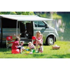 Markise VW T5 T6 Fiamma F45S 260 Multivan/Transporter, Tuch: Royal Grey, Gehäuse: Titanium