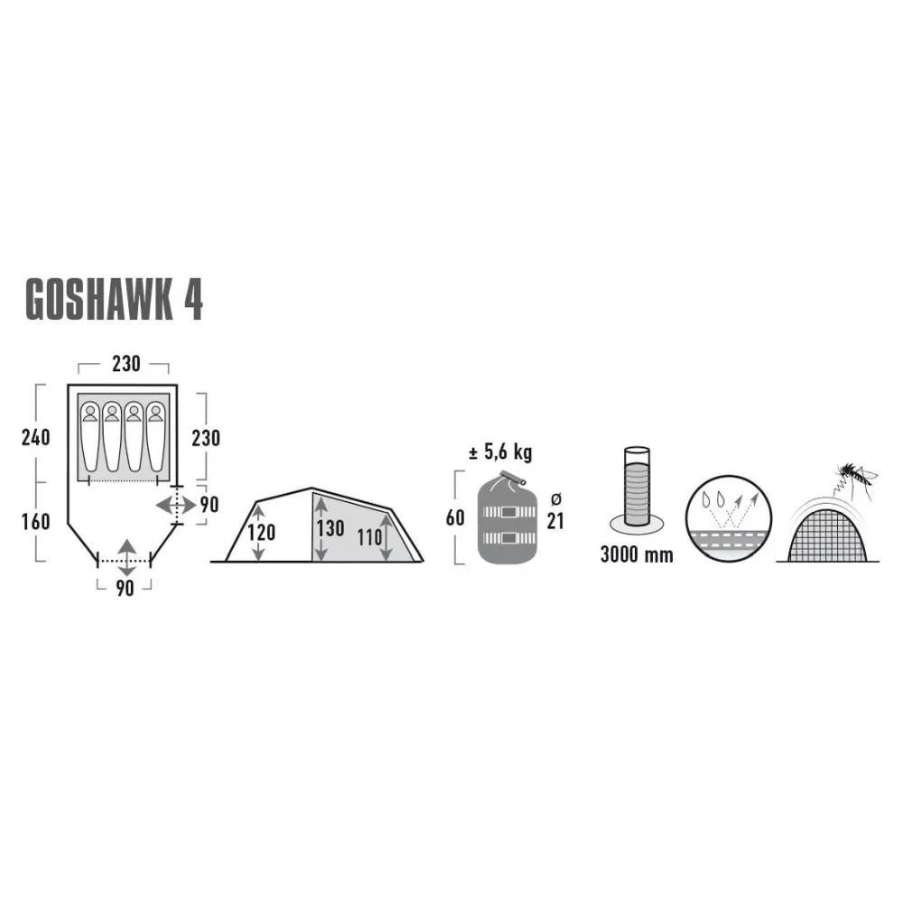 Tunnelzelt High Peak Goshawk 4 – Bild 2