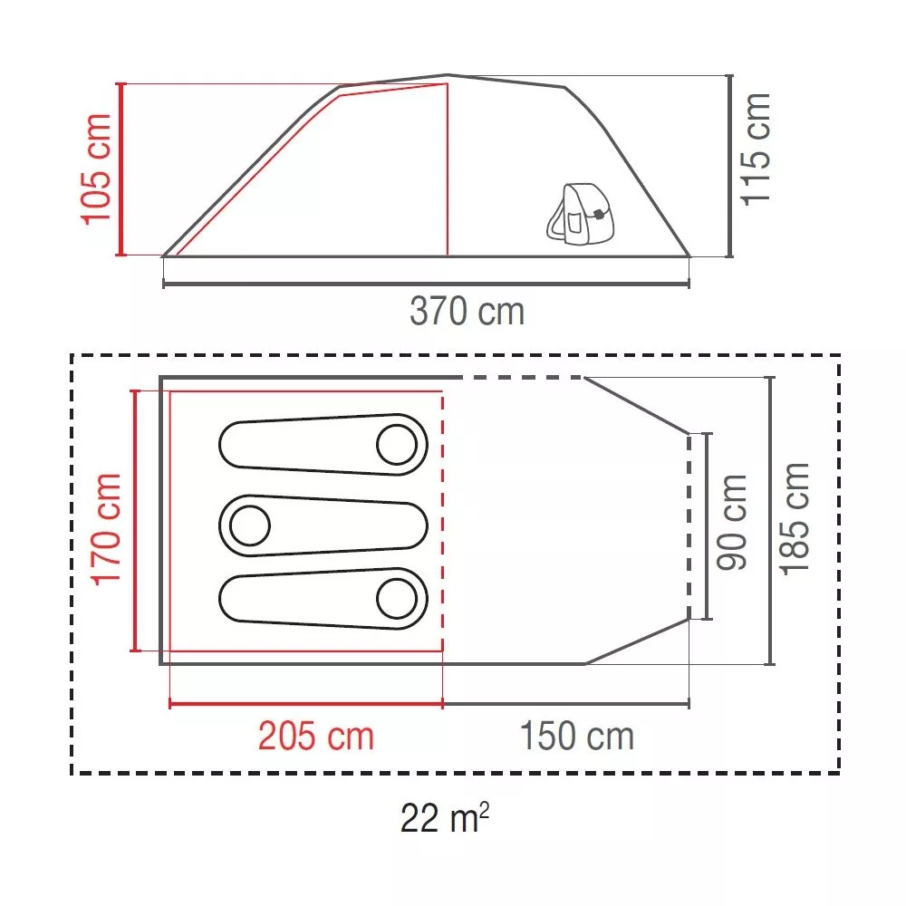 Leichtes Campingzelt Coleman Cortes 3 – Bild 2