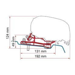 Fiamma Adapter Ford Transit L3 H3, Länge 3,2 M
