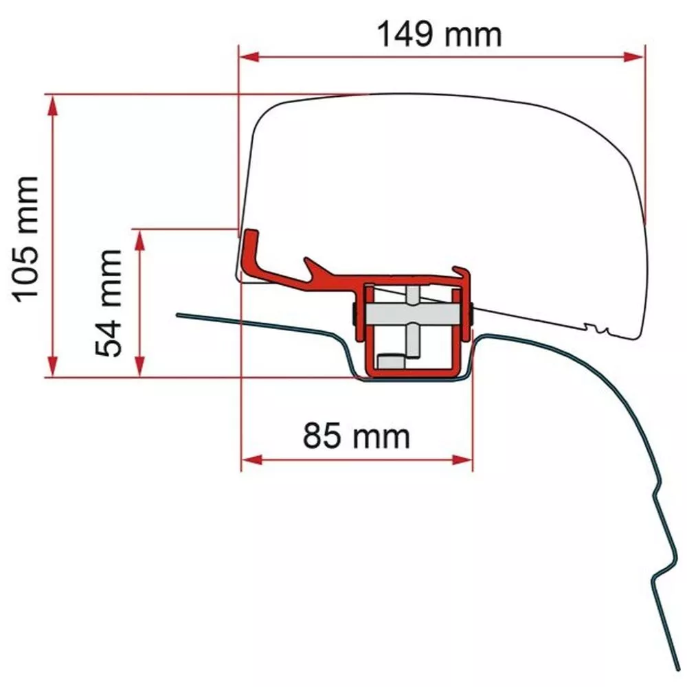 Markisenadapter Fiamma KIT VW T5/T6 Für Markise F40 Van