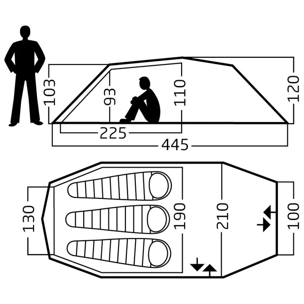 Trekkingzelt Nordisk Oppland 3 PU – Bild 2