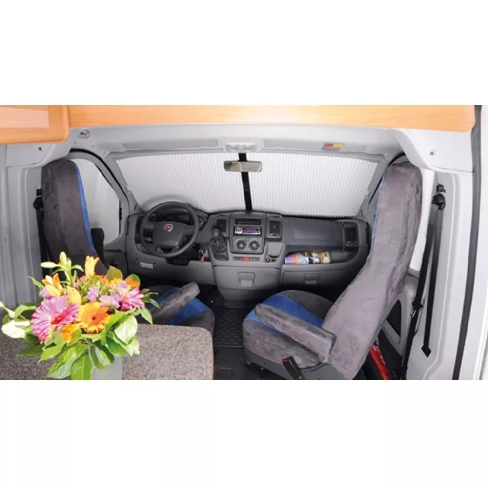 Plissee Frontscheiben-Verdunkelung Remis REMIfront IV Für Fiat Ducato 290, BJ 2014 - 2021, Beige – Bild 2