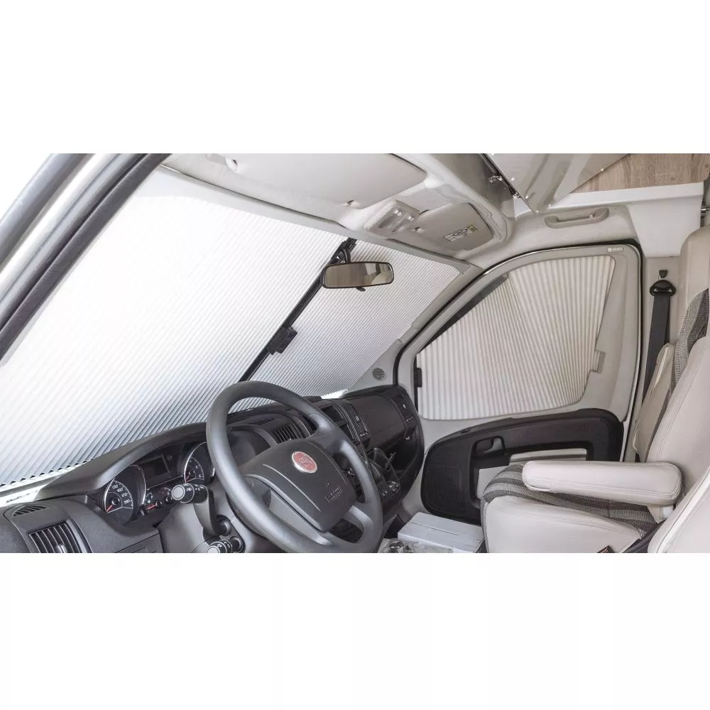 Plissee Frontscheiben-Verdunkelung Remis REMIfront IV Für Fiat Ducato 290, BJ 2014 - 2021, Beige