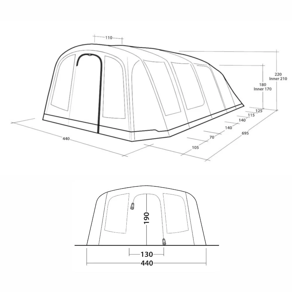 Aufblasbares Familienzelt Outwell Tennessee 7 Air – Bild 2