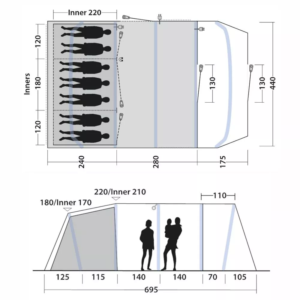 Aufblasbares Familienzelt Outwell Tennessee 7 Air – Bild 3