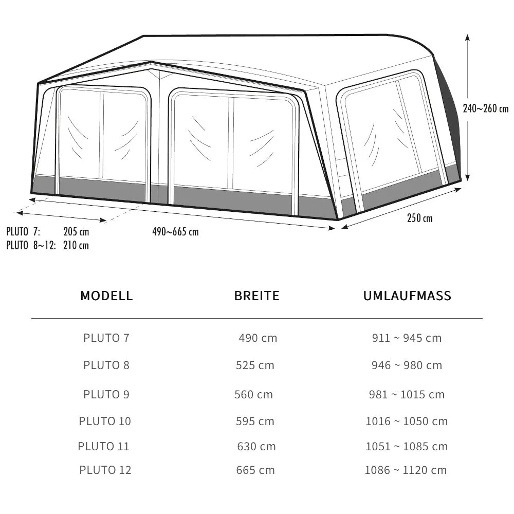 Aufblasbares Wohnwagenvorzelt Westfield Pluto 2.0 | Grösse 11 – Bild 2
